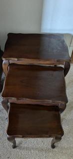 3 delig vintage bijzettafels, Ophalen, Minder dan 55 cm, Gebruikt, Klassiek