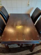 Koloniale Eettafel 4 personen - 90 X 140, Huis en Inrichting, Ophalen, Gebruikt, 50 tot 100 cm, Vijf personen of meer