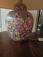 ANTIEKE MILLE FIORE GOUD BLOEMEN CHINESE LAMP, Ophalen, Zo goed als nieuw, Minder dan 50 cm