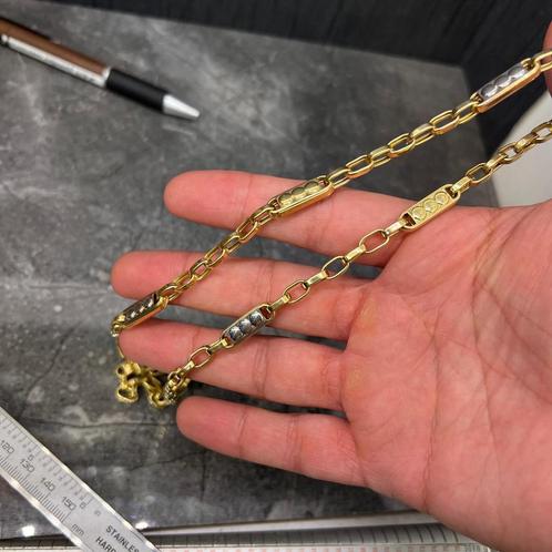 Prachtige 14 kt gouden monte carlo ketting, Sieraden, Tassen en Uiterlijk, Kettingen, Nieuw, Goud, Ophalen of Verzenden