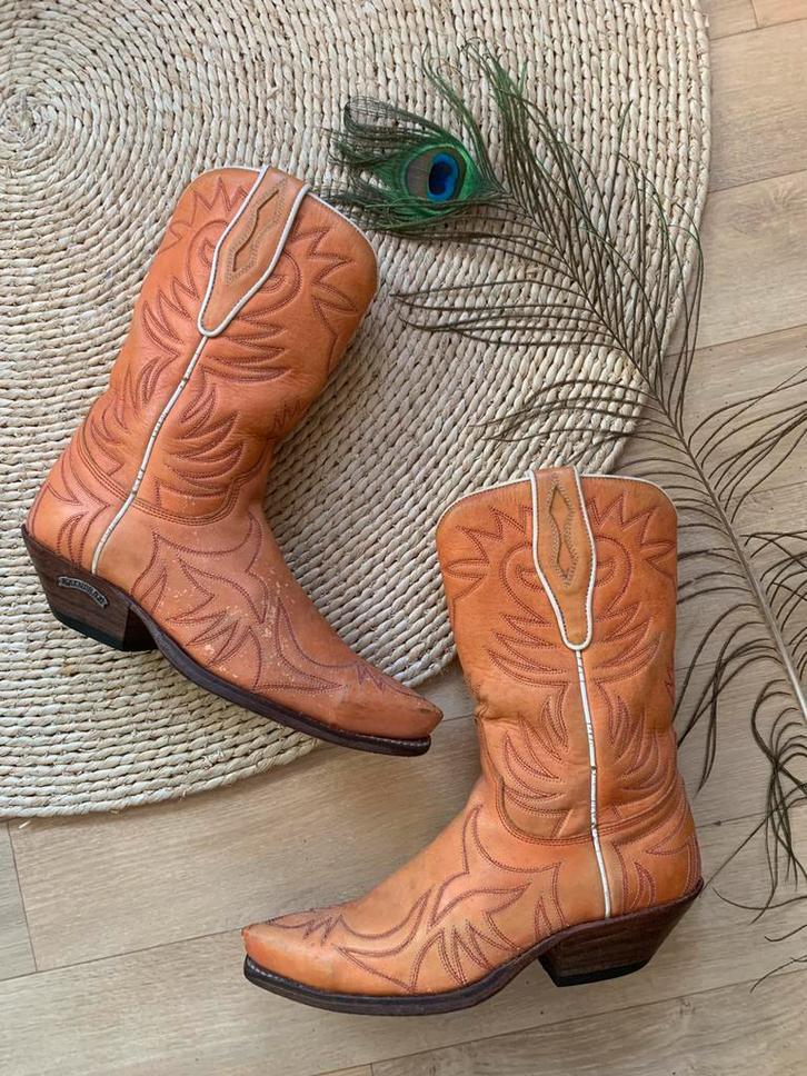 Sendra cowboylaarzen 38 western boots bohemian laarzen, Kleding | Dames, Schoenen, Zo goed als nieuw, Hoge laarzen, Oranje, Ophalen of Verzenden