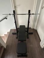 Halterbank Inklapbaar / Benchpress / Met Halterstang, Sport en Fitness, Fitnessmaterialen, Ophalen, Zo goed als nieuw, Fitnessbank
