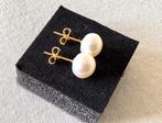 Gouden parel oorknoppen oorstekers oorbellen 14k gold - Mino, Nieuw, Ophalen of Verzenden, Met edelsteen, Knopjes of Stekers