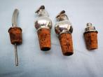 4 Vintage Verzilverd flesstopper wijn borrel Schenkdoppen, Ophalen of Verzenden, Gebruikt, Overige gebieden, Overige typen