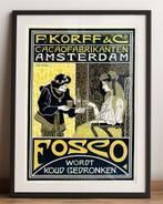 KORFF'S CACAO Art Nouveau Reclame grote poster, Verzamelen, Verzenden, Nieuw, Reclamebord
