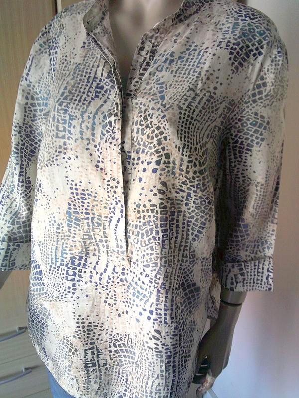 PETER HAHN linnen print tuniek maat 44, Kleding | Dames, Blouses en Tunieken, Gedragen, Maat 42/44 (L), Overige kleuren, Verzenden