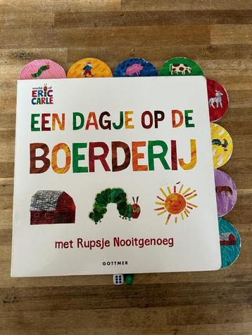 Een dagje op de boerderij met Rupsje Nooitgenoeg kartonboek beschikbaar voor biedingen