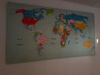 Wereldkaart canvas, Antiek en Kunst, Ophalen of Verzenden