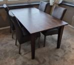 Eettafel en 4 stoelen, Huis en Inrichting, Tafels | Eettafels, Ophalen, 50 tot 100 cm, Vijf personen of meer, 150 tot 200 cm