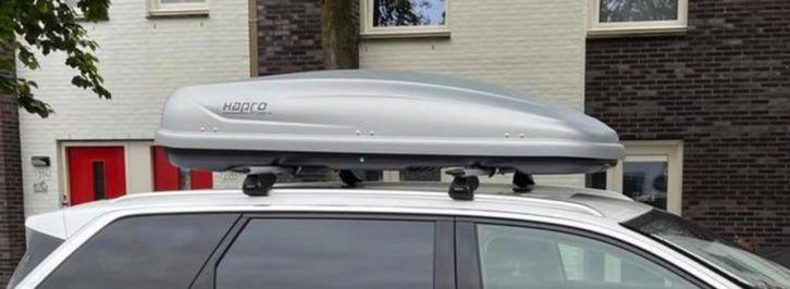 TE HUUR AANGEBODEN: HAPRO DAKKOFFER TRAXER 6.6 (410 liter), Auto diversen, Dakkoffers, Gebruikt, Ophalen
