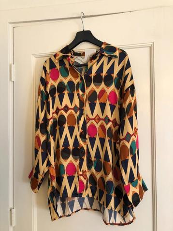 NIEUW prachtige print blouse Souvenir Italy mt S/M viscose 