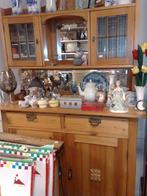ANTIEKE GRENEN KAST , ZEKER 100JAAR OUD ,GESLEPEN GLAS, Antiek en Kunst, Ophalen