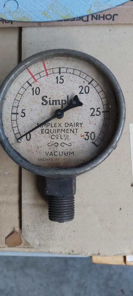 Simplex dairy equipment vacuum meter, Doe-het-zelf en Verbouw, Meetapparatuur, Gebruikt, Ophalen