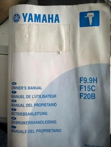 Yamaha gebruikershandleiding F9.9H,  F15C, F20B buitenboord beschikbaar voor biedingen
