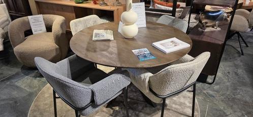 Ronde Eettafel 130 cm – Bruin - Nieuw in DoosExtra Voordelig, Huis en Inrichting, Tafels | Eettafels, Nieuw, 100 tot 150 cm, 100 tot 150 cm
