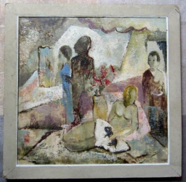 ==Heinrich SIEBALD (1908-?)==naakt in interieur==uit 1949==, Antiek en Kunst, Kunst | Schilderijen | Klassiek, Ophalen