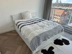 Ikea Brimnes bed 160x200 met lades en achterbord, Huis en Inrichting, Ophalen, Gebruikt, Wit, Tweepersoons