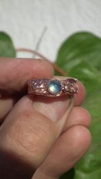 Electroformed koperen maansteen ring, Verzenden, Mineraal