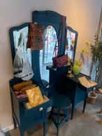 Mooie kaptafel in blauw, Antiek en Kunst, Ophalen of Verzenden, Minder dan 100 cm