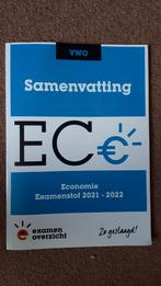 Samenvatting examenstof economie Vwo zgan, Boeken, Schoolboeken, Ophalen of Verzenden, Zo goed als nieuw, VWO, Economie