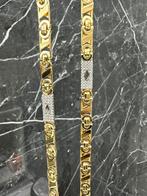 Prachtige 14k gouden ICED Valentino bicolor ketting | ITALY, Ophalen of Verzenden, Nieuw, Goud