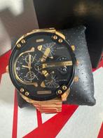 Diesel Horloge - Gouden Details, Sieraden, Tassen en Uiterlijk, Overige merken, Gebruikt, Staal, Polshorloge