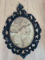 Vintage,spigel/schilderij lijst barok en batikschildering, Antiek en Kunst, Ophalen, Rechthoekig, Minder dan 50 cm