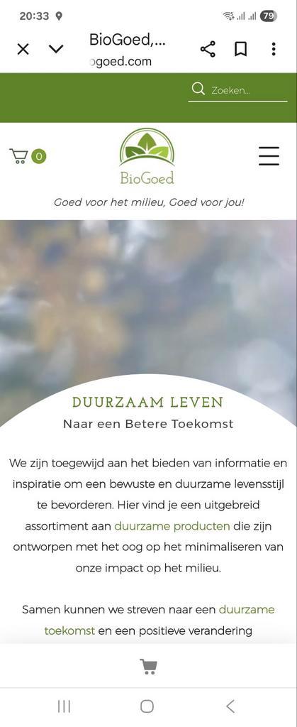 Webshop voor duurzame verbruiksartikelen. BioGoed, Zakelijke goederen, Exploitaties en Overnames