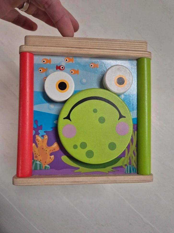 Houten Speelkubus met Activiteiten, Kinderen en Baby's, Speelgoed | Educatief en Creatief, Zo goed als nieuw, Bouwen, Puzzelen