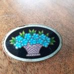 Antieke emaille Bloemen Broche, Sieraden, Tassen en Uiterlijk, Antieke sieraden, Ophalen of Verzenden, Overige materialen, Broche