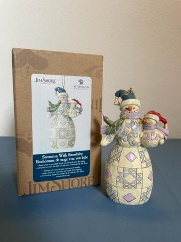 Jim Shore Heartwood Creek ornament Sneeuwpop met baby beschikbaar voor biedingen