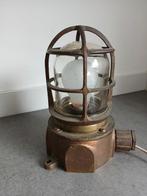 Messing/bronze Russel & stoll scheepslamp, Ophalen of Verzenden, Gebruikt, Metaal, Industriële lamp scheepslamp