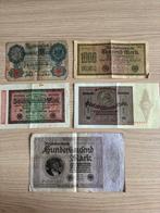 Vijftal oude Deutsche Reich bankbiljetten, Postzegels en Munten, Bankbiljetten | Europa | Niet-Eurobiljetten, Ophalen of Verzenden