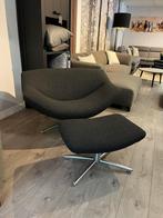 Label GiGi fauteuil+hocker ploegstof Monza, Huis en Inrichting, Fauteuils, Gerard van de Berg, Ophalen of Verzenden, 75 tot 100 cm