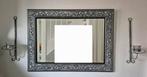 Mooie spiegel met sierlijke lijst + waxinelichthouders, Ophalen, Gebruikt, Minder dan 100 cm, Rechthoekig