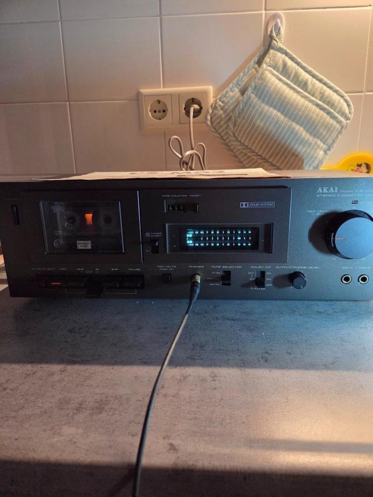 Akai CS-MO2 Cassettedeck met handleiding, Audio, Tv en Foto, Cassettedecks, Enkel, Akai, Tape counter, Ophalen