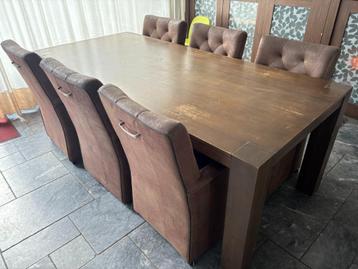 eetkamer stoelen, kleur bruin, 6 stuks beschikbaar voor biedingen