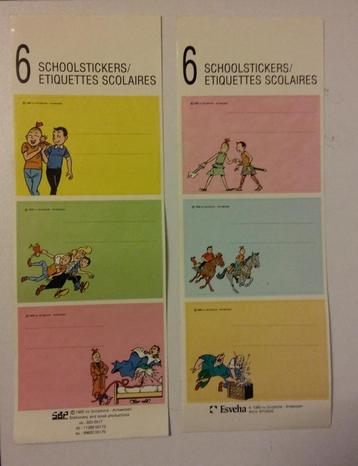 Suske en Wiske Schoolstickers etiketten strip 1986 vintage beschikbaar voor biedingen