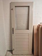 Hardhouten buitendeur met dubbel glas 211 bij 82, Ophalen, 80 tot 100 cm, 200 tot 215 cm, Glas