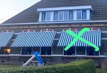 Zonwering 2 stuks, Tuin en Terras, Zonneschermen, Gebruikt, Markies, 150 tot 300 cm, Minder dan 250 cm, Ophalen