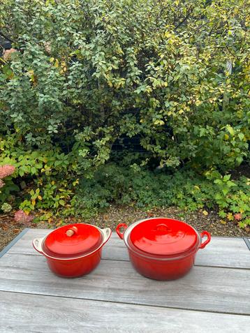 Gietijzeren Pannen Set - Rood beschikbaar voor biedingen