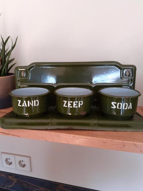 Zeer mooie zand zeep en soda set, Antiek en Kunst, Antiek | Emaille, Ophalen of Verzenden
