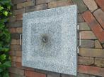 Natuursteen parasolvoet 45x45x5,5cm, ca.30kg, Tuin en Terras, Parasols, Ophalen, Zo goed als nieuw, Minder dan 1 meter, Parasolvoet