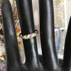 Vintage golden double kristal vergulde ring costume jewelry, Ophalen of Verzenden, Overige materialen, Ring, Verguld