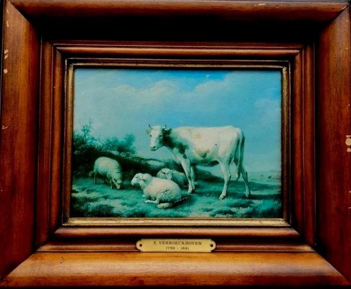 Glicee... Eugène Joseph Verboeckhoven  ..., Antiek en Kunst, Kunst | Schilderijen | Klassiek, Ophalen of Verzenden