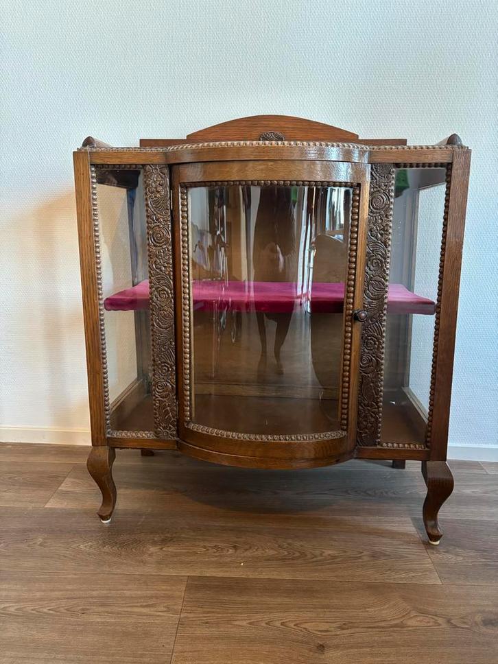 Antiek Theemeubel met Glasdeur - Perfecte Staat!, Antiek en Kunst, Antiek | Meubels | Kasten, Ophalen of Verzenden