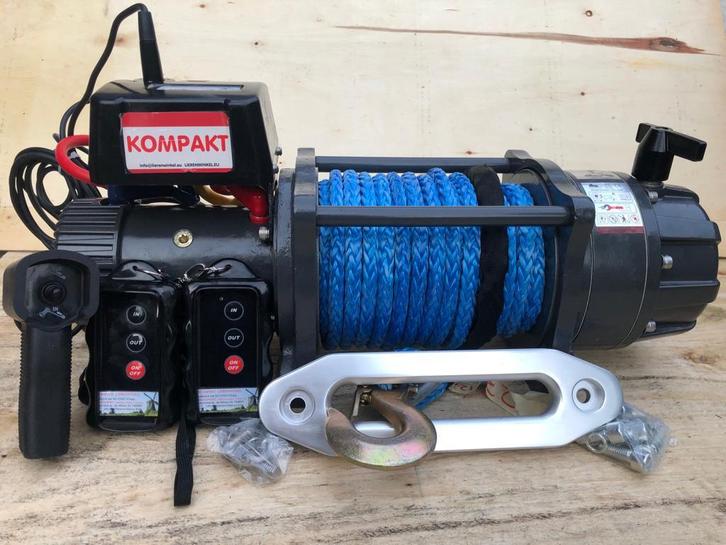 Electrische lier 12 volt 9 Ton KOMPAKT dyneema 12mm x 25m 7, Auto diversen, Auto-accessoires, Nieuw, Verzenden