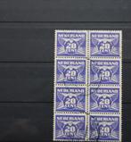 Nederland NVPH 386 Gestempeld blok met 8 zegels, Postzegels en Munten, Postzegels | Nederland, Ophalen of Verzenden, Na 1940, Gestempeld