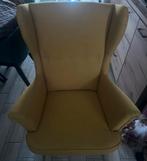 Gele Fauteuil met Hoge Rugleuning, Huis en Inrichting, Fauteuils, Ophalen of Verzenden, Gebruikt, Stof, 75 tot 100 cm