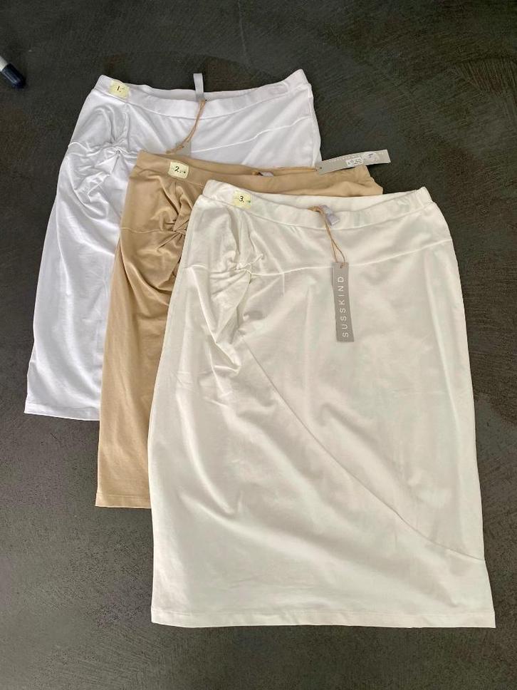 i195 Mt 44=L  Diverse nieuwe rokken Susskind:  rok wit+beige, Kleding | Dames, Rokken, Nieuw, Maat 42/44 (L), Wit, Knielengte